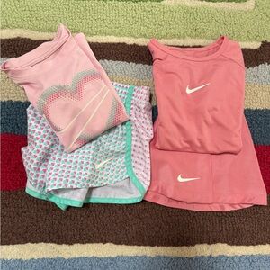 Nike Pink and White Sportswear Set